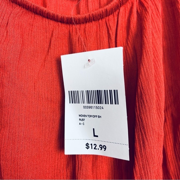 NWT forever 21 ambiance size L rust off shoulder blouse - Picture 4 of 5